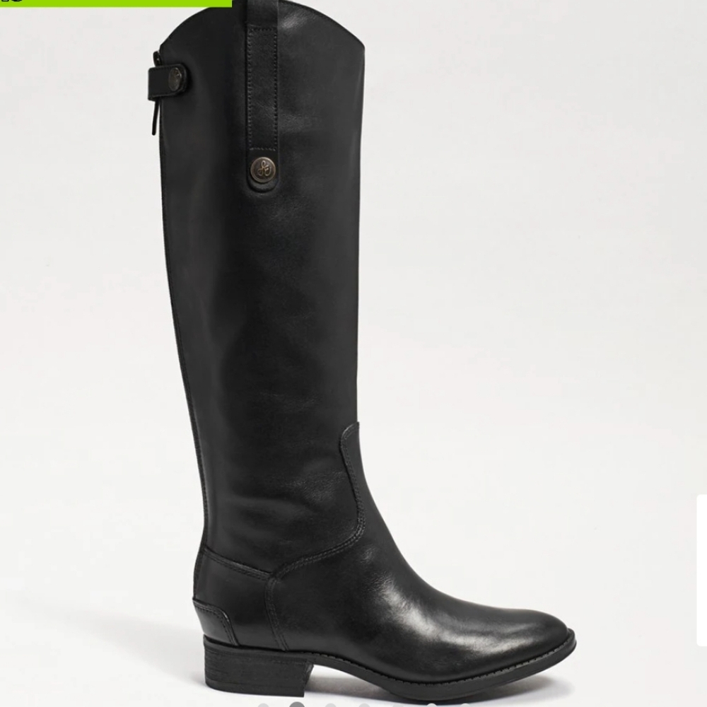 Sam Edelman Penny Riding Boots In Black Leather Womens Size 6.5
